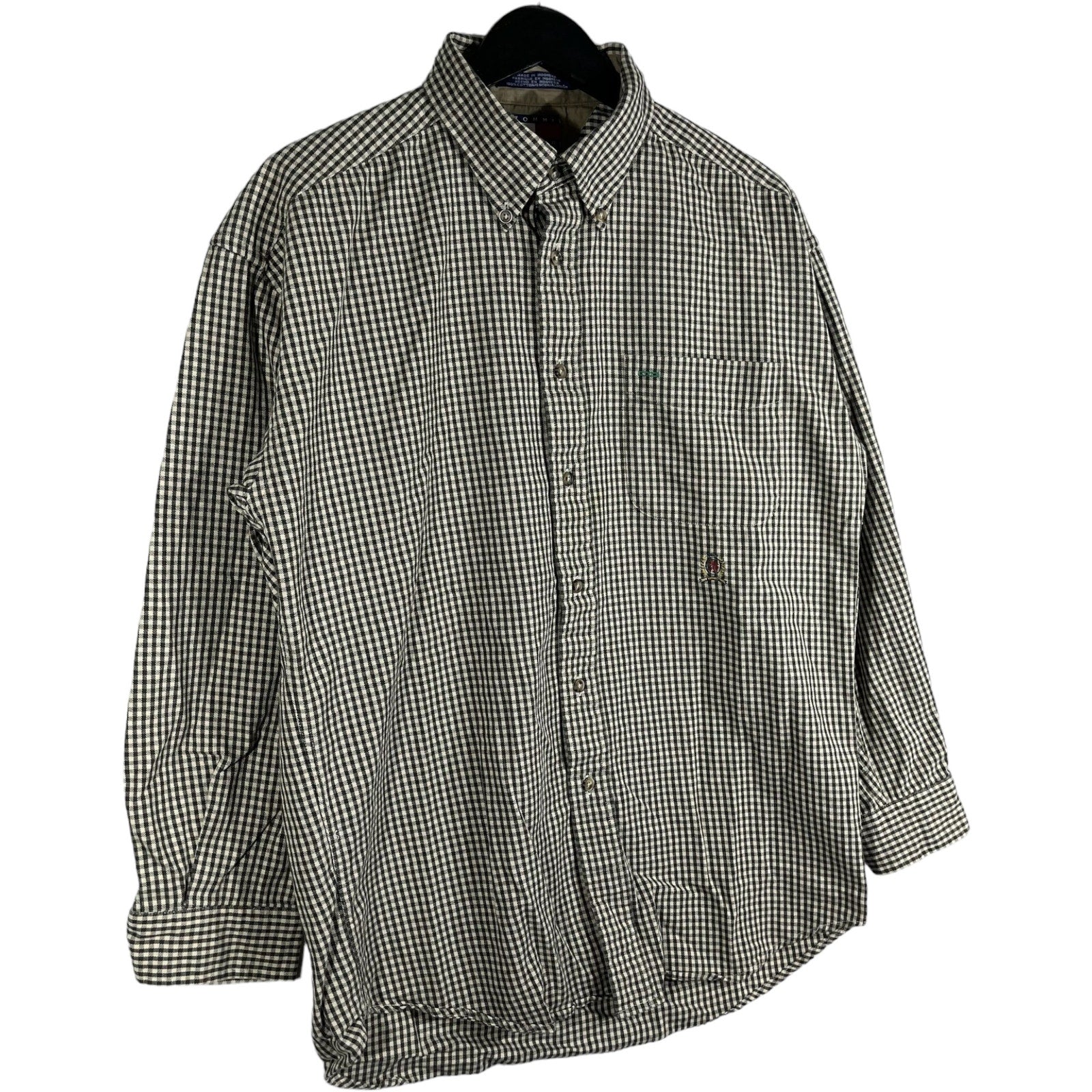 Collection of Tommy Hilfiger Checkered Long Sleeve Button Down in a gallery layout