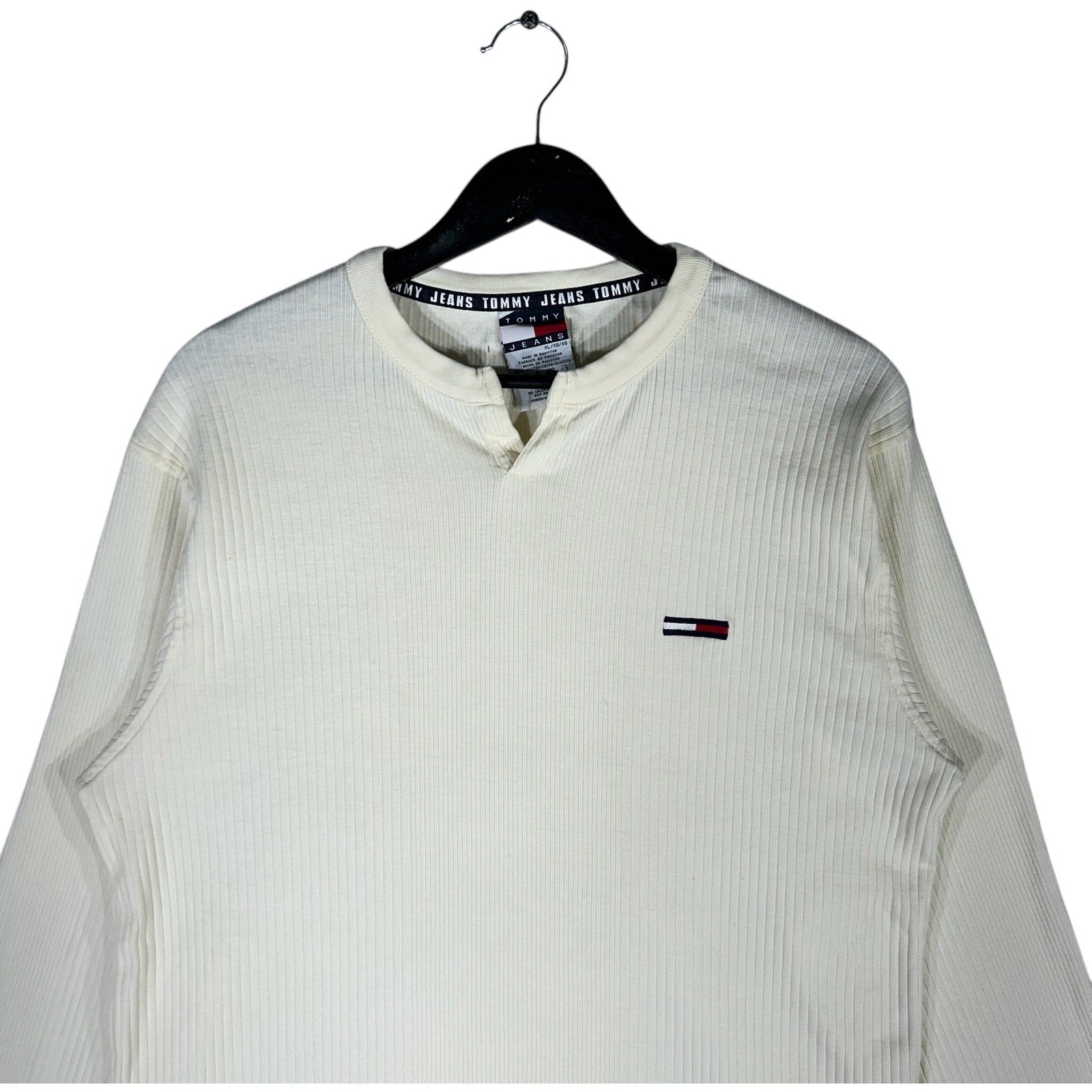 Collection of Tommy Hilfiger Mini Logo Henley Long Sleeve in a gallery layout