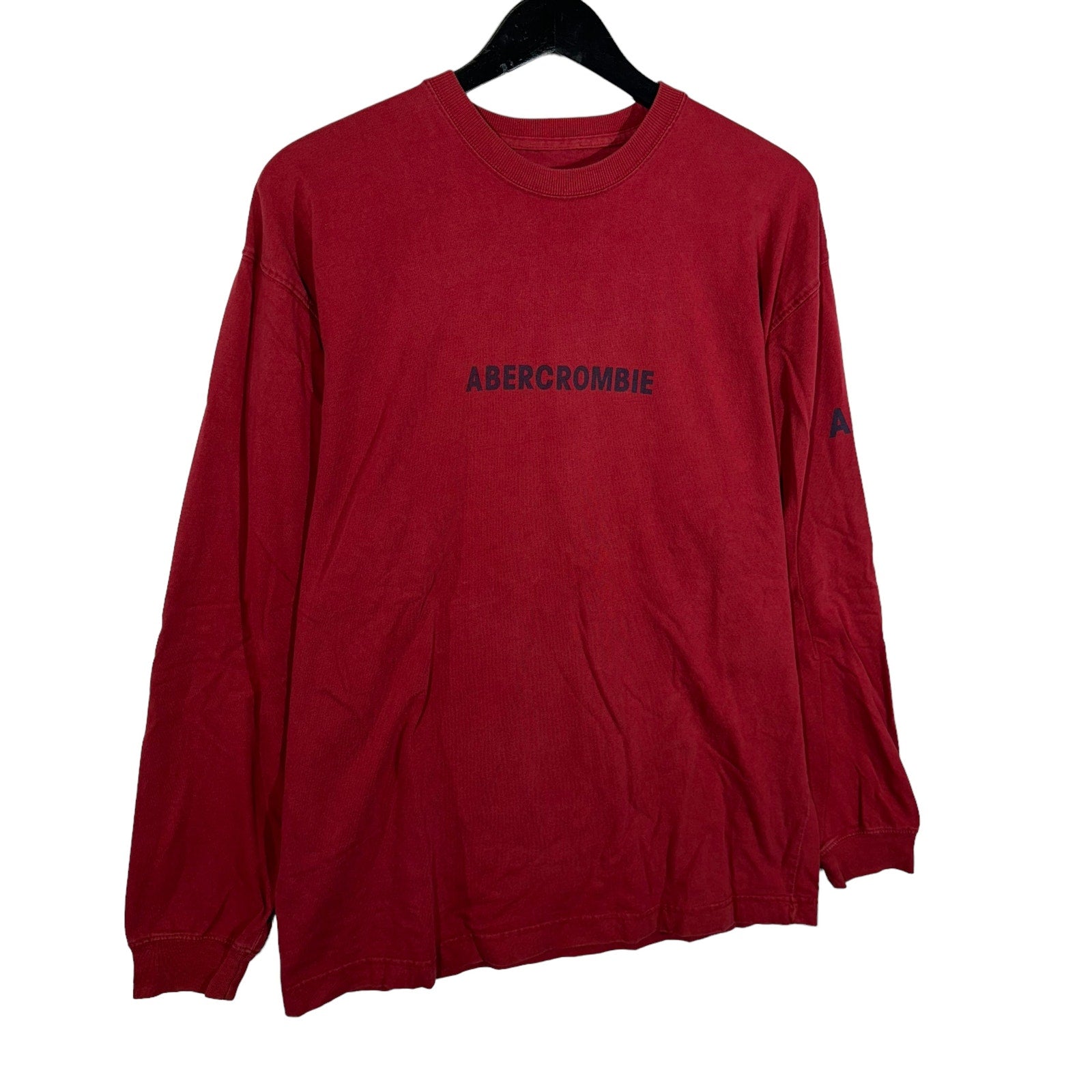 Collection of Abercrombie & Fitch Spell Out Muscle Fit Long Sleeve Tee in a gallery layout