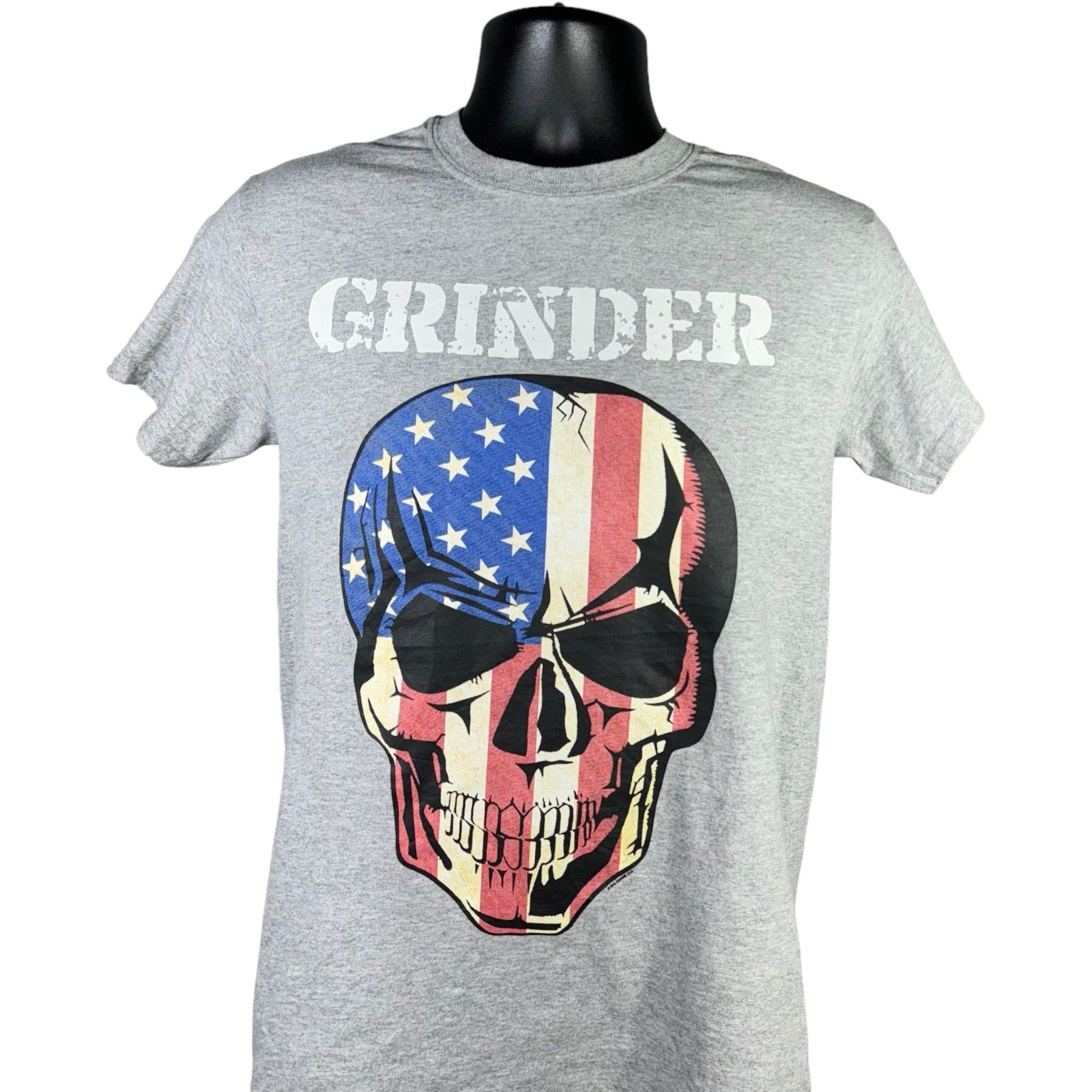 Collection of Grinder American Flag Skull Tee in a gallery layout