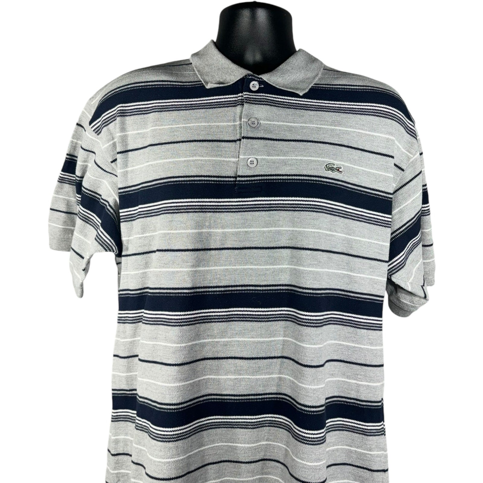 Collection of Lacoste Striped Short Sleeve Polo in a gallery layout