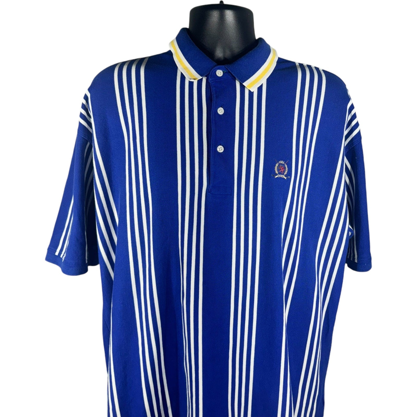 Collection of Tommy Hilfiger Striped Golf Short Sleeve Polo in a gallery layout