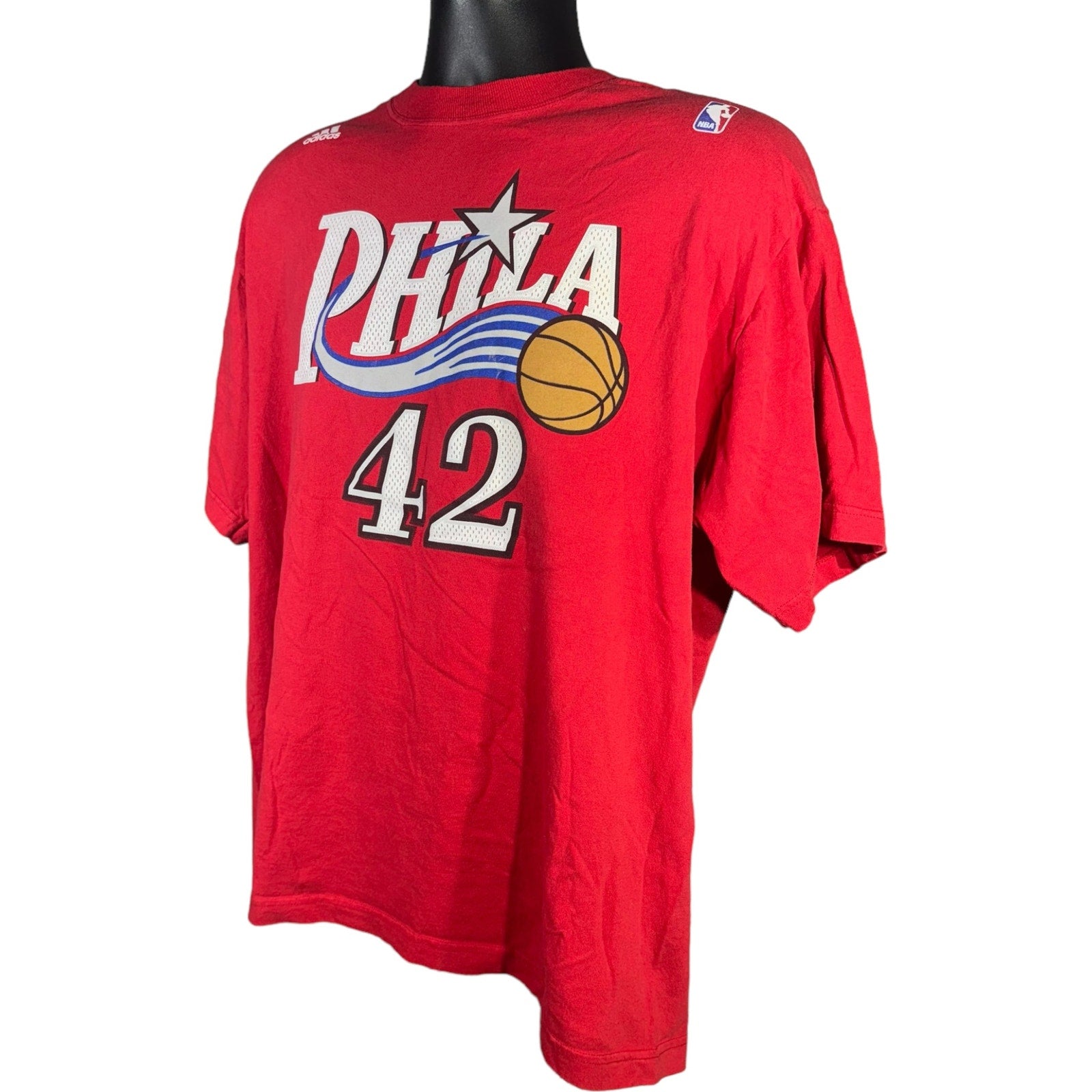 Collection of Adidas NBA Philadelphia 76ers Elton Brand 42 Tee in a gallery layout