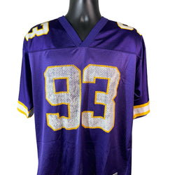 Collection of Vintage John Randle Minnesota Vikings NFL Jersey #93 in a gallery layout