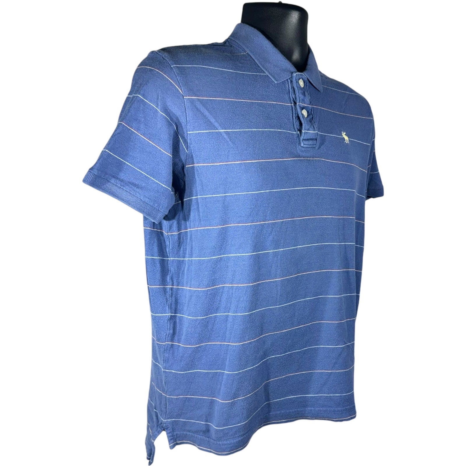 Collection of Abercrombie & Fitch Striped Short Sleeve Polo in a gallery layout