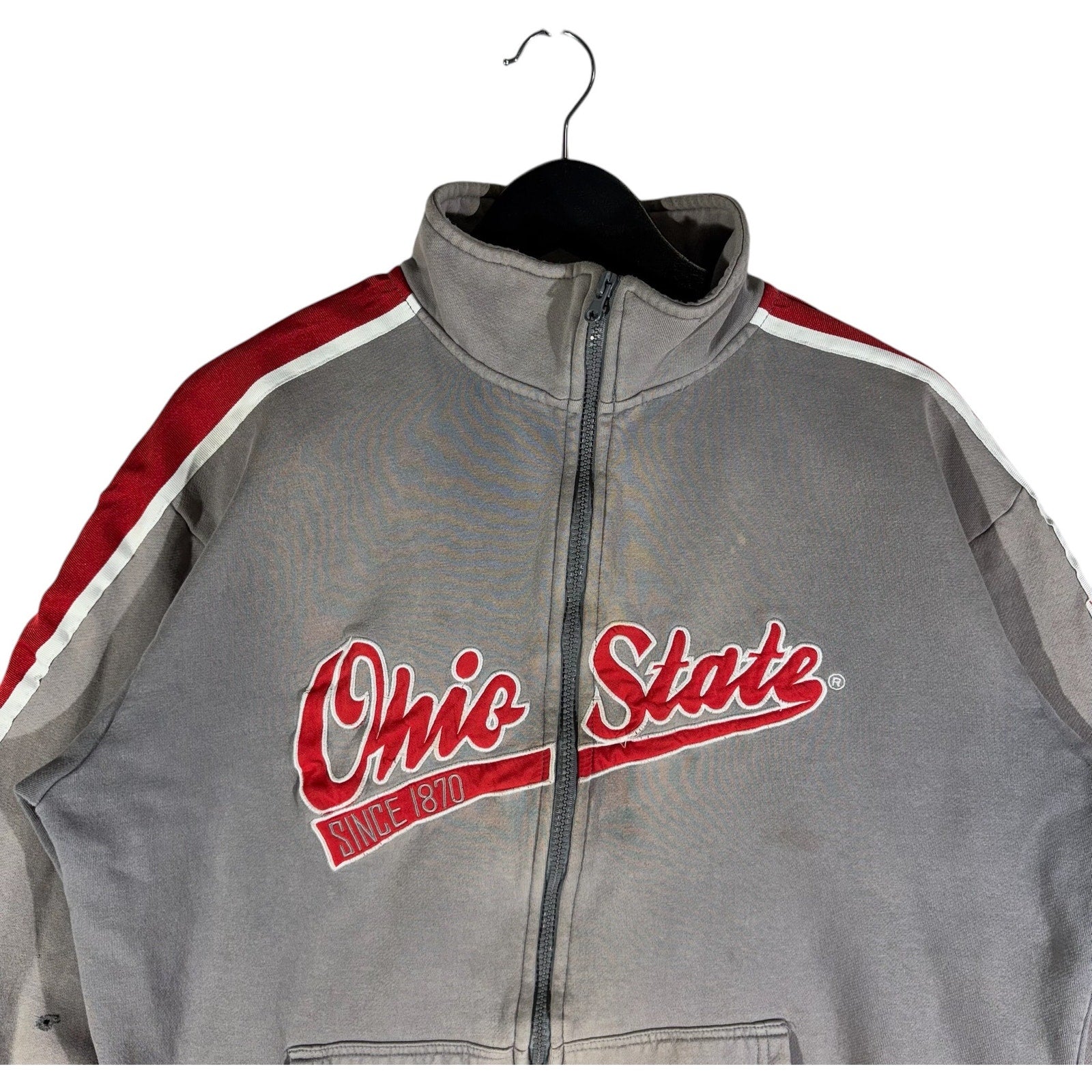 Collection of Ohio State University Spellout Full Zip Sweatshirt in a gallery layout