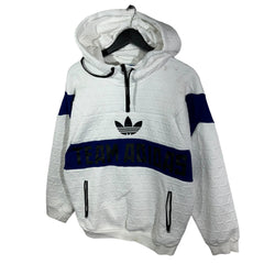 Collection of Adidas Embossed Geometric Pattern 1/4 Zip Hoodie in a gallery layout