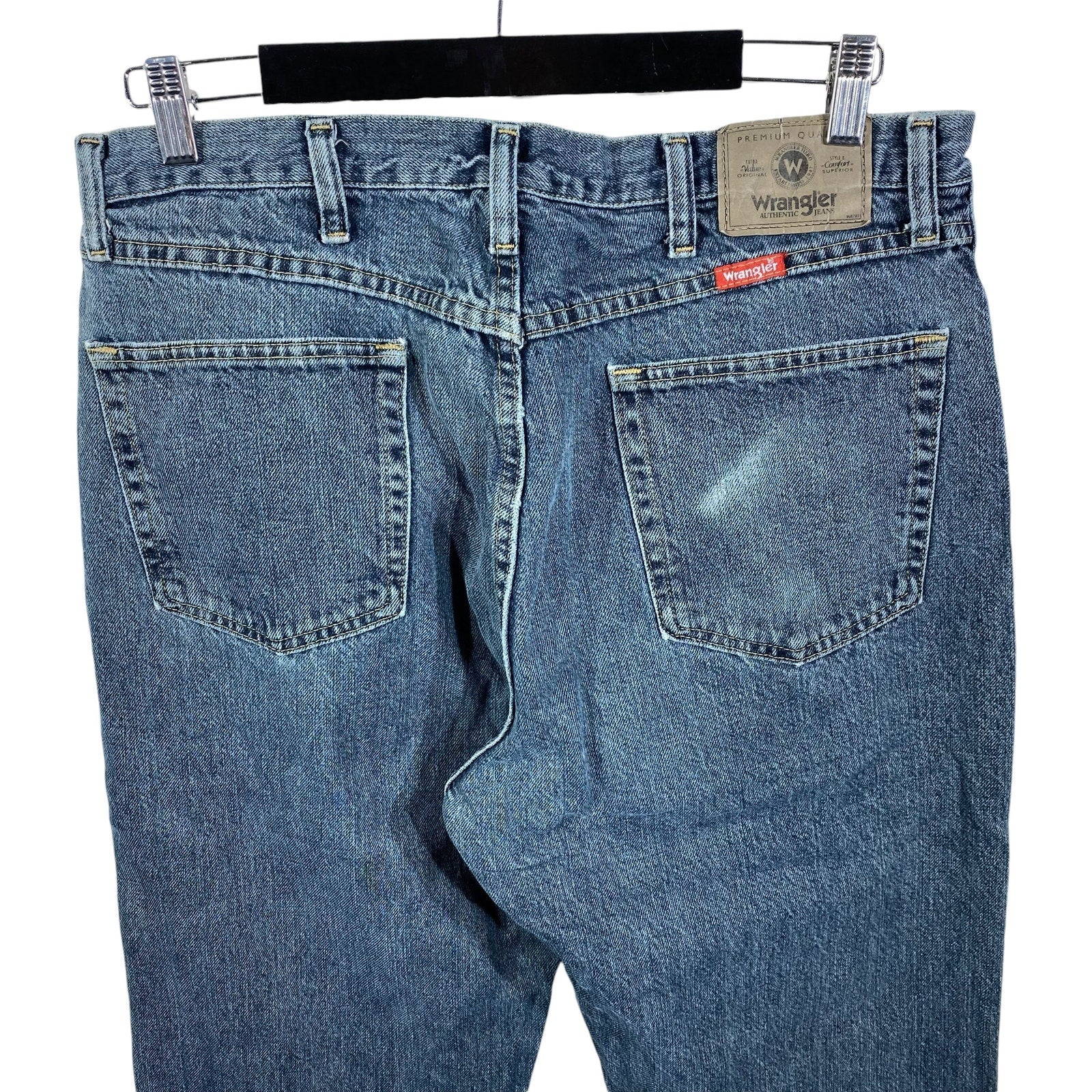 Collection of Wrangler Denim Straight Leg Jeans in a gallery layout