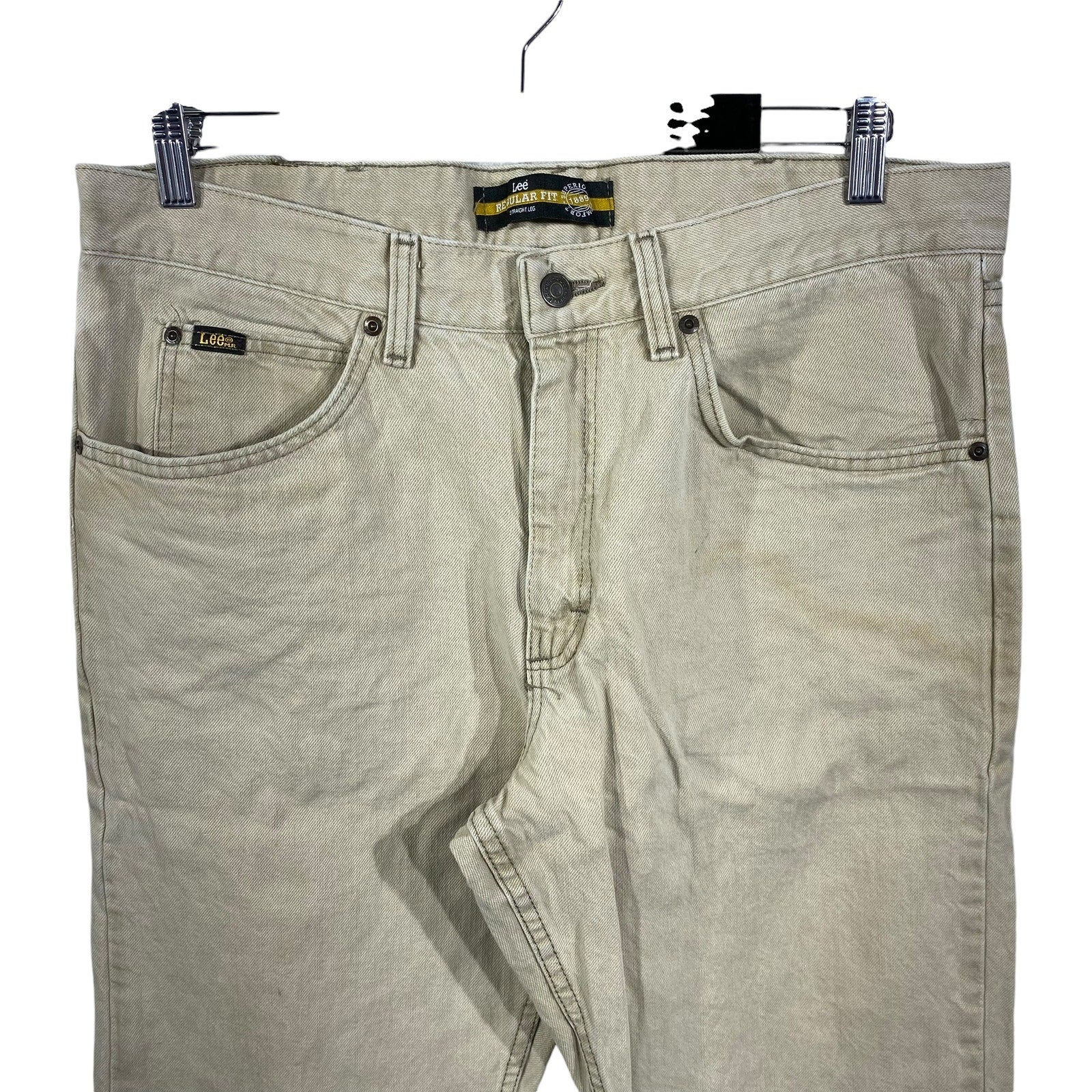 Collection of Lee Denim Regular Fit Straight Leg Jeans 36x30 in a gallery layout