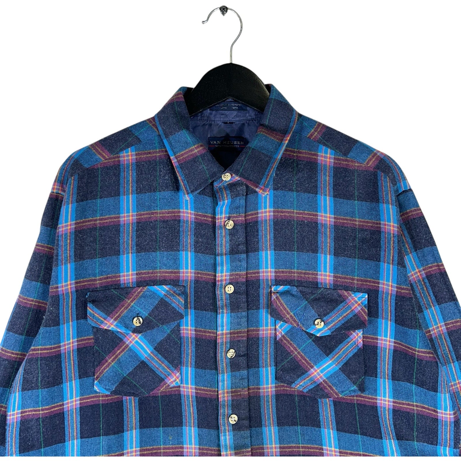 Collection of Van Heusen Plaid Button-Up Collared Flannel in a gallery layout