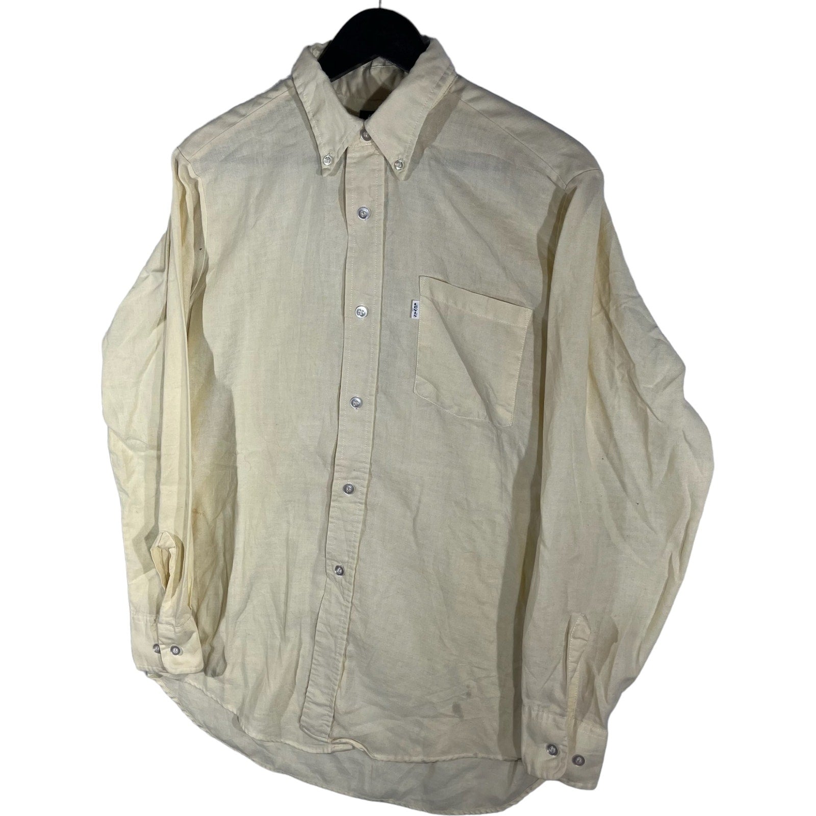 Collection of Vintage Levi's Tapered Fit Long Sleeve Dress Shirt in a gallery layout