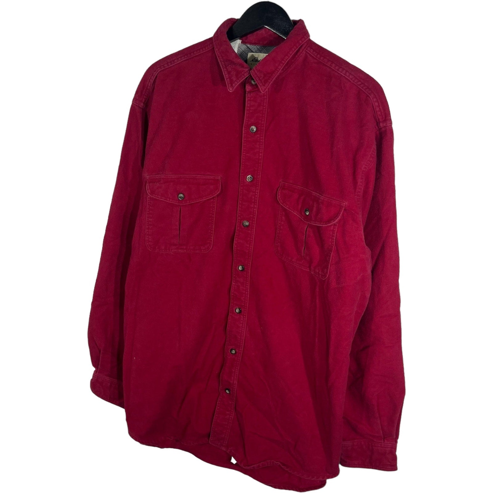 Collection of Eddie Bauer Flannel Lined Long Sleeve Button Down in a gallery layout