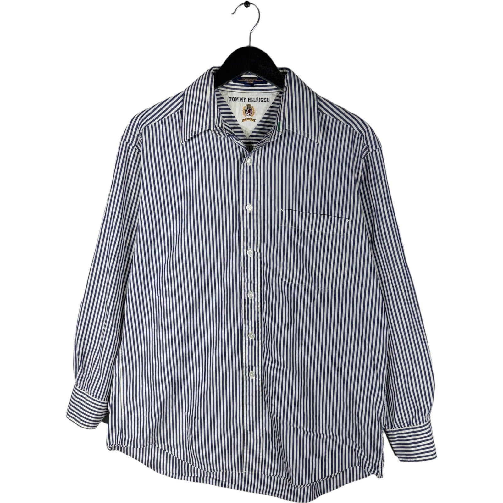 Collection of Tommy Hilfiger Long Sleeve Striped Dress Shirt in a gallery layout