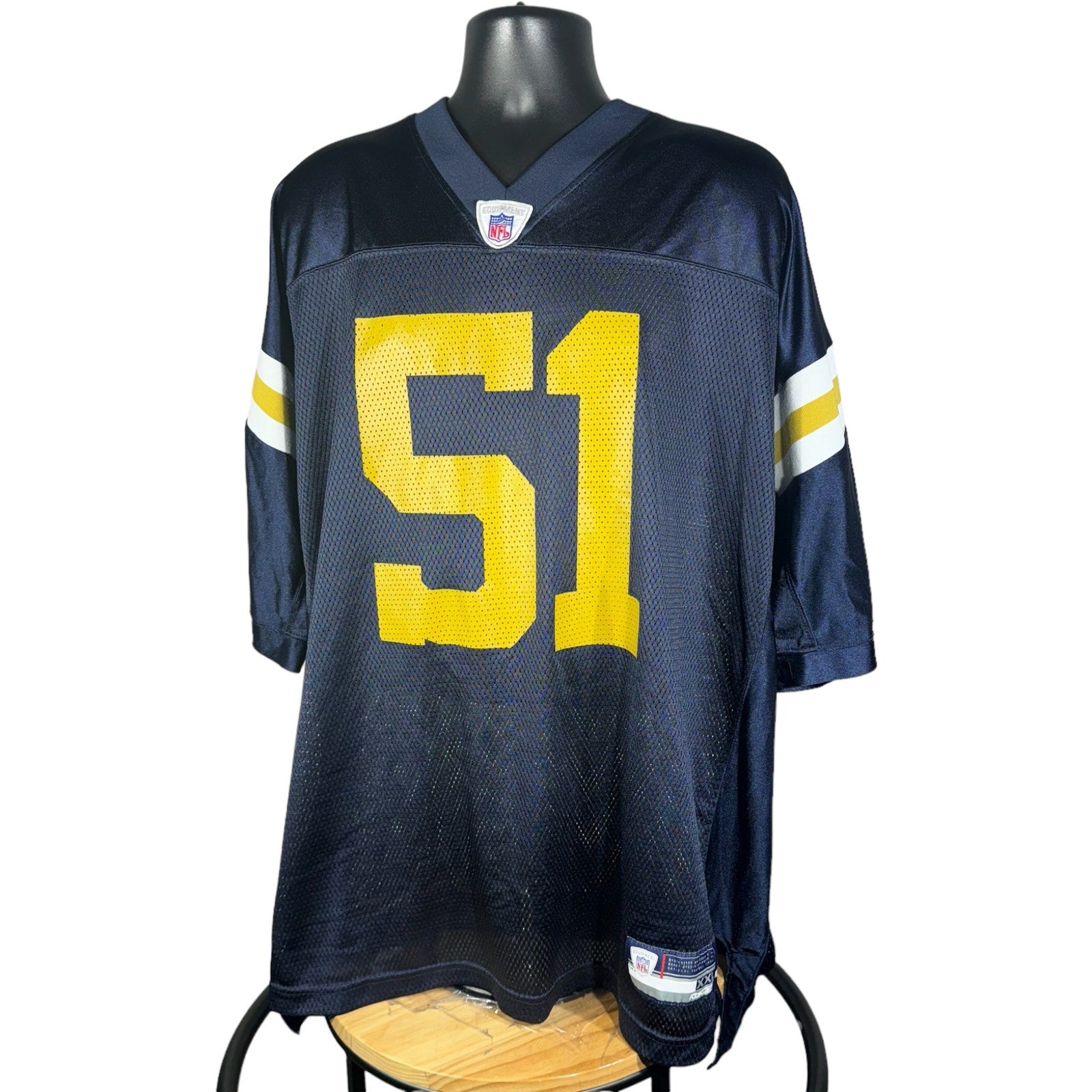 Collection of Reebok New Orleans Saints #51 Jonathan Vilma NFL Jersey in a gallery layout