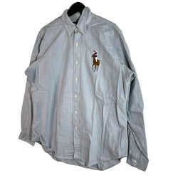 Collection of Ralph Lauren Classic Fit Embroidered Logo Long Sleeve Button Down in a gallery layout