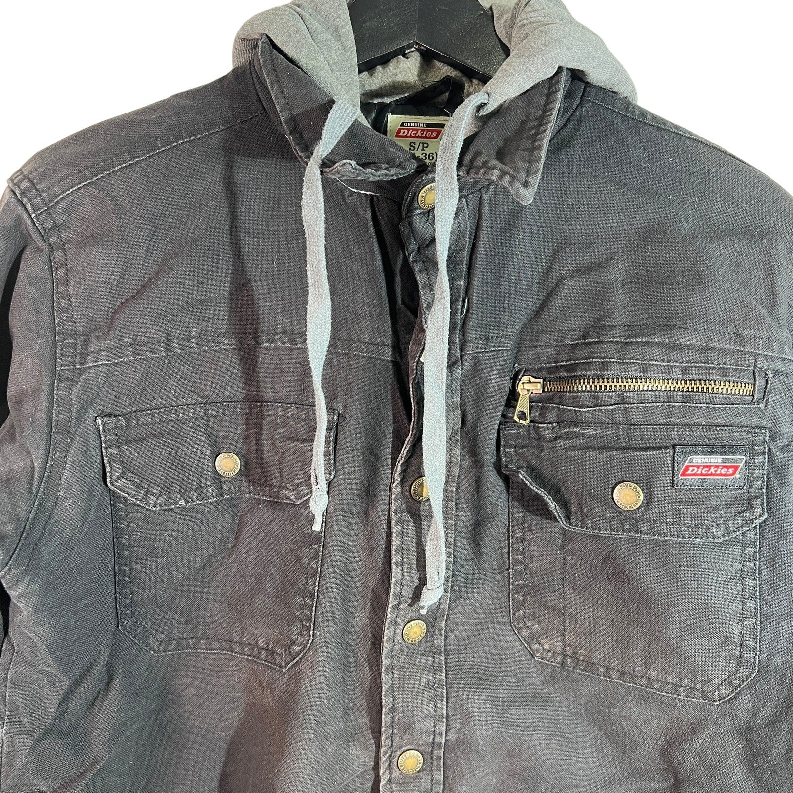 Collection of Genuine Dickies Denim Hoodie Full Zip work Jacket in a gallery layout