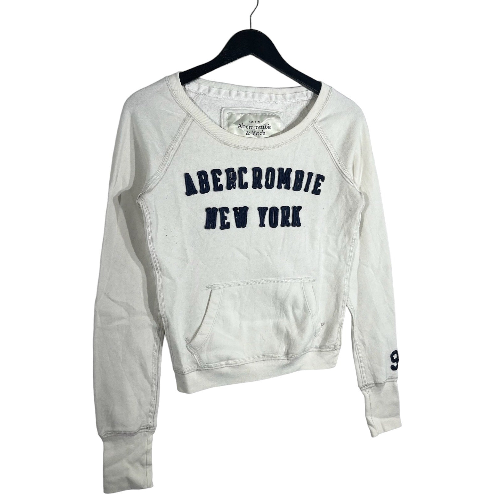 Collection of Women's Abercrombie & Fitch Spellout Crewneck in a gallery layout