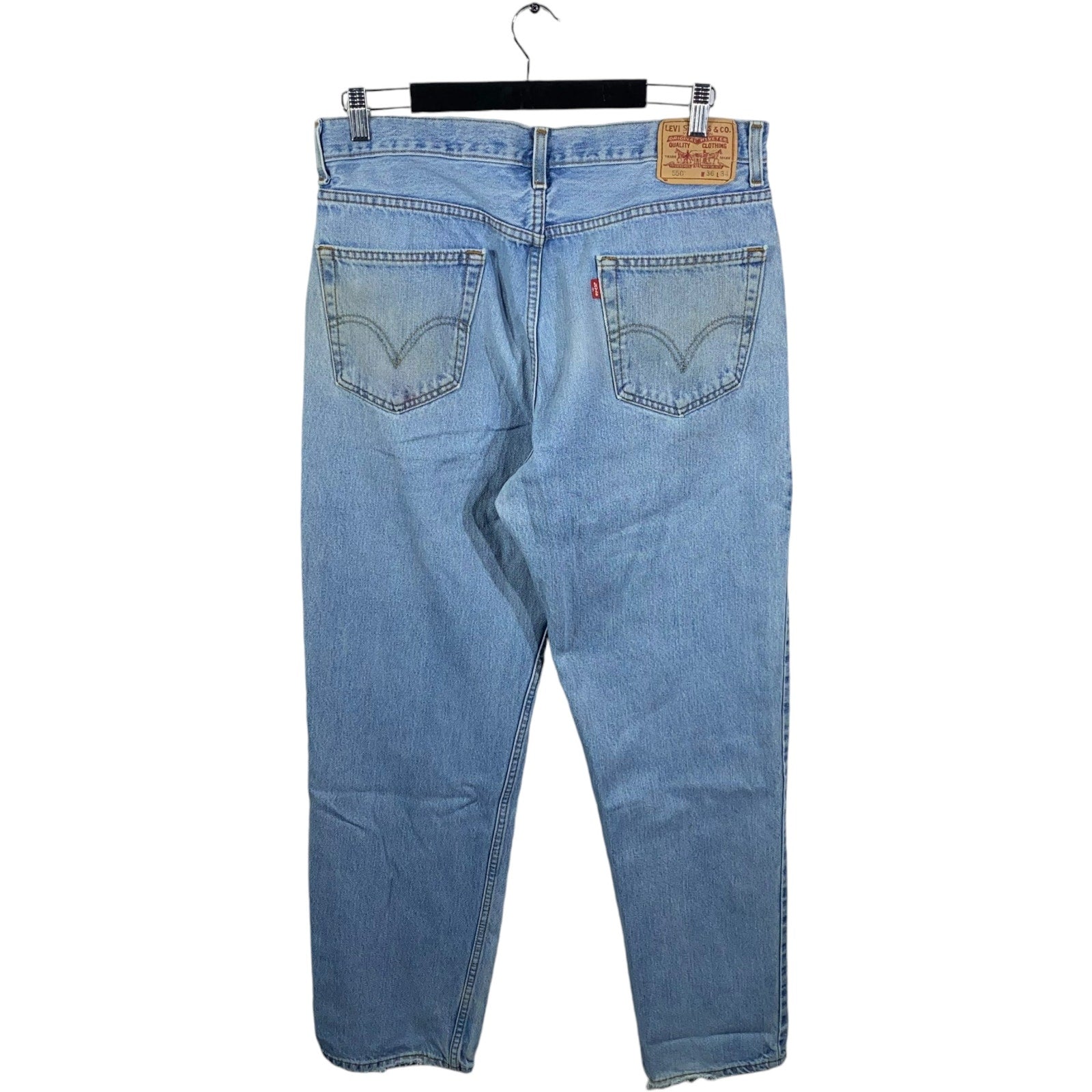 Collection of Levi's 550 Denim Straight Leg Relaxed Fit Jeans in a gallery layout