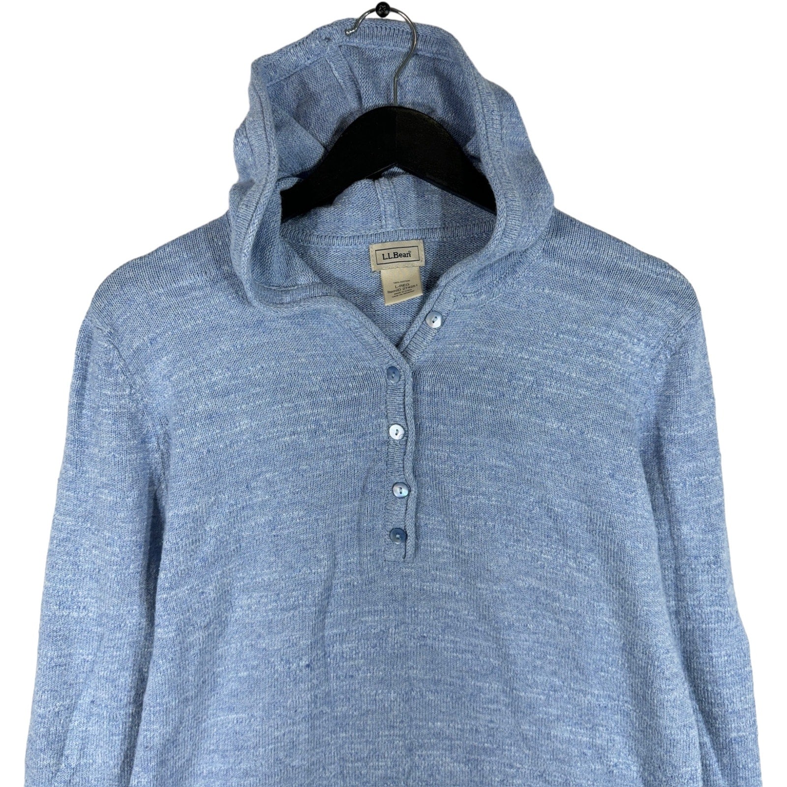 Collection of L.L. Bean 1/4 Button Hoodie in a gallery layout