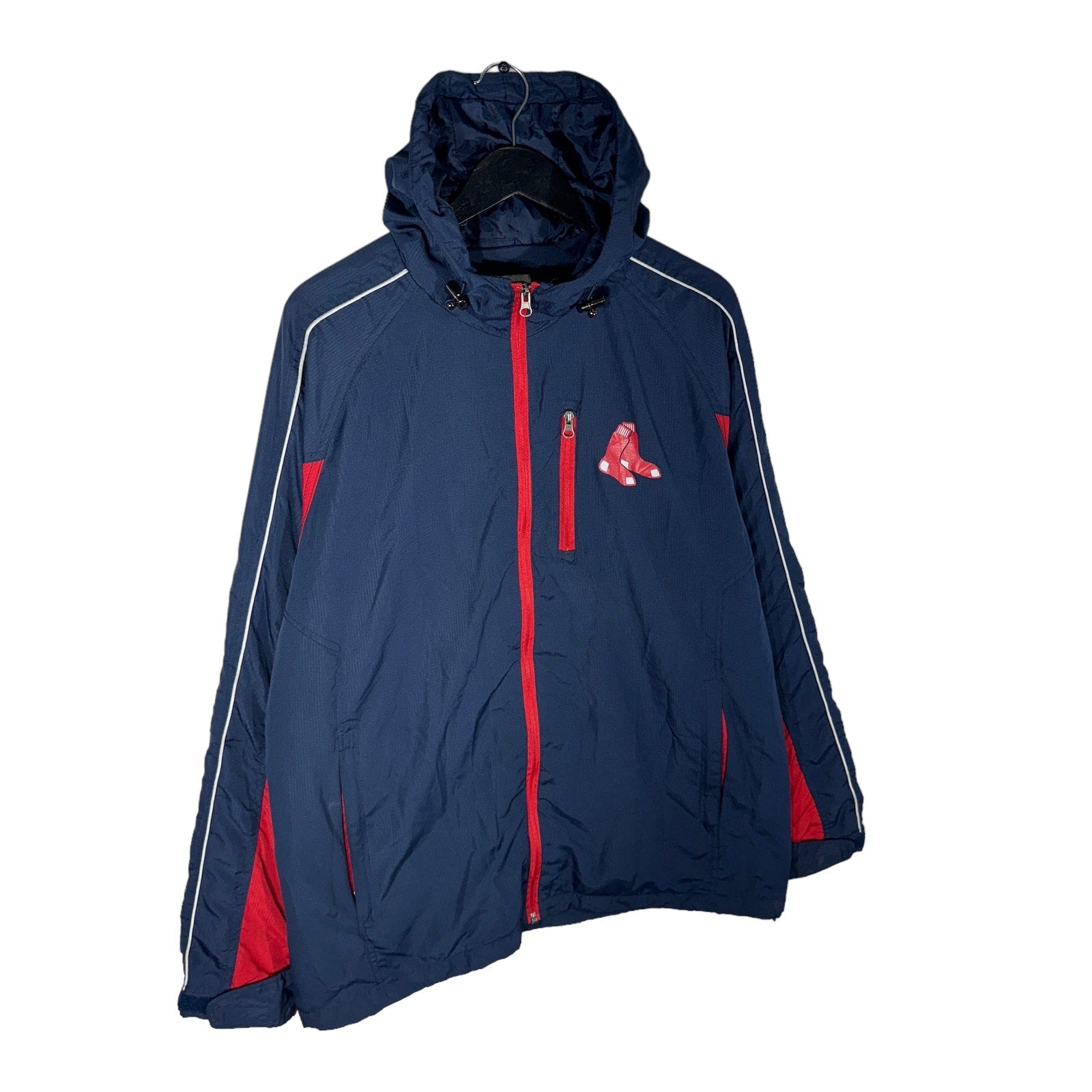 Collection of MLB Boston Red Sox Hooded Light Jacket in a gallery layout