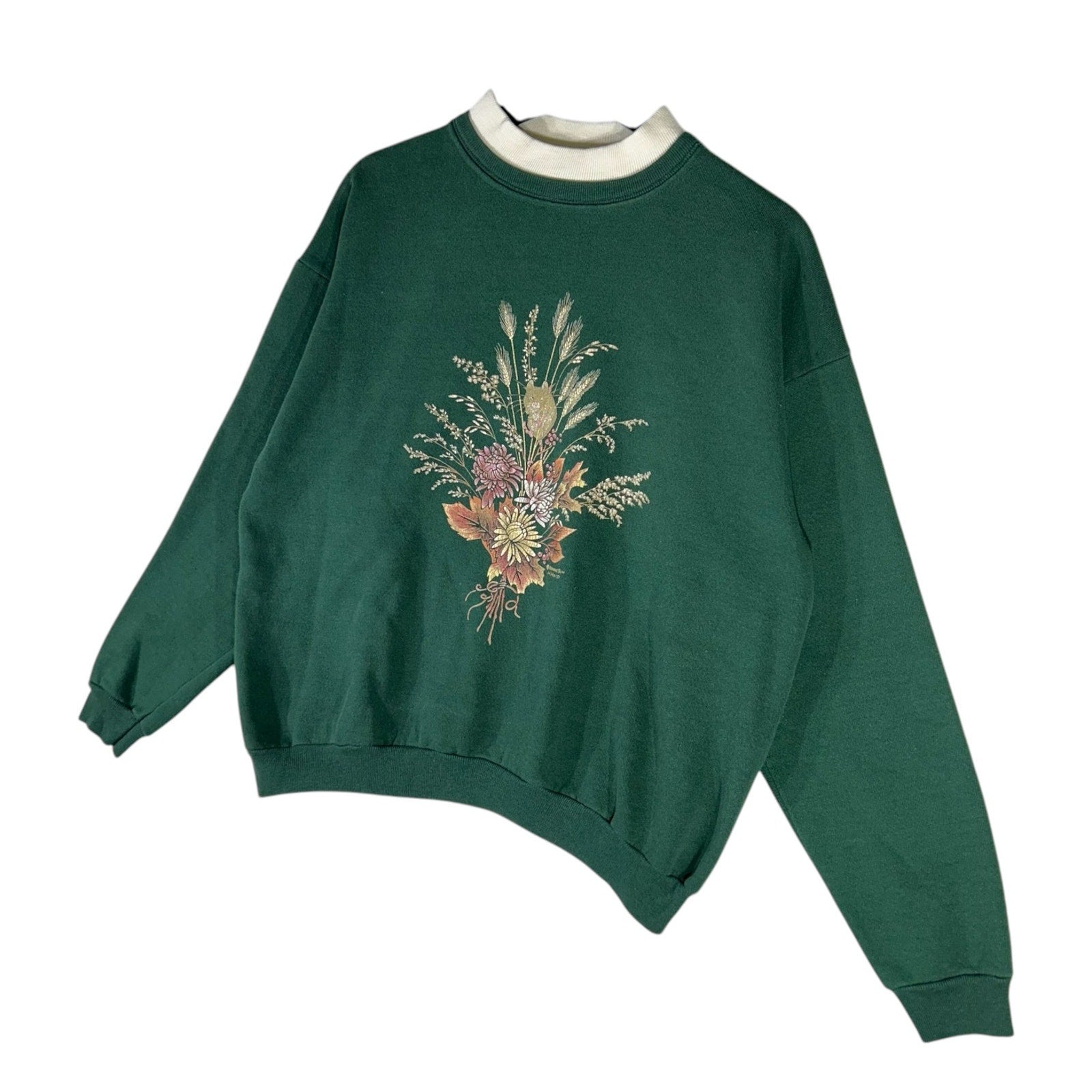 Collection of Vintage Women's Plant Bouquet Double Collar Sweatshirt in a gallery layout