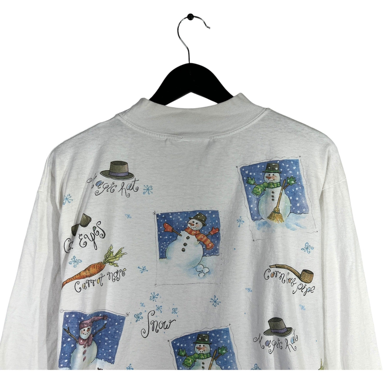 Collection of Rel-E-Vant Products Snowmen AOP Mock Neck Long Sleeve in a gallery layout