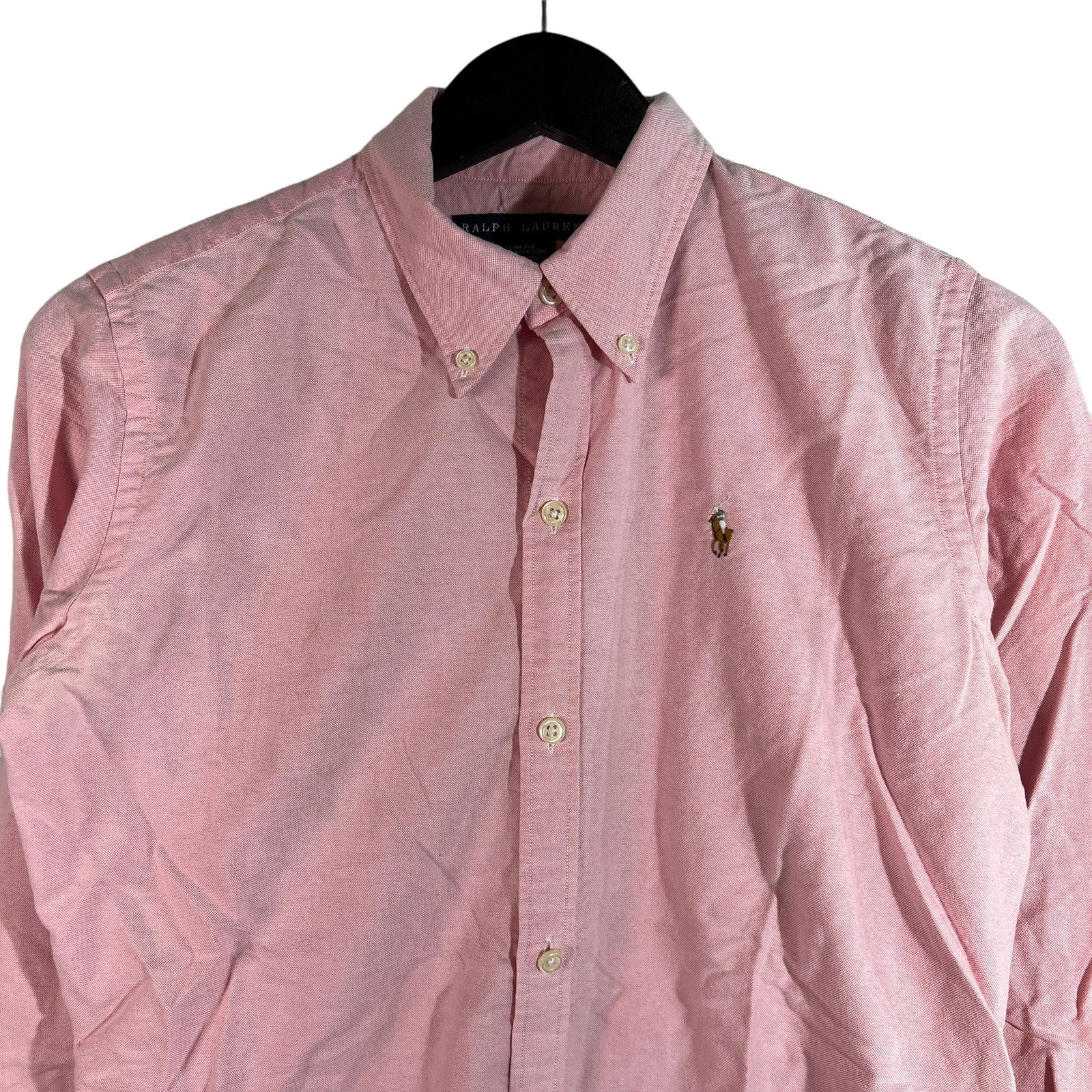 Collection of Ralph Lauren Slim Fit Long Sleeve Button Down Dress Shirt in a gallery layout