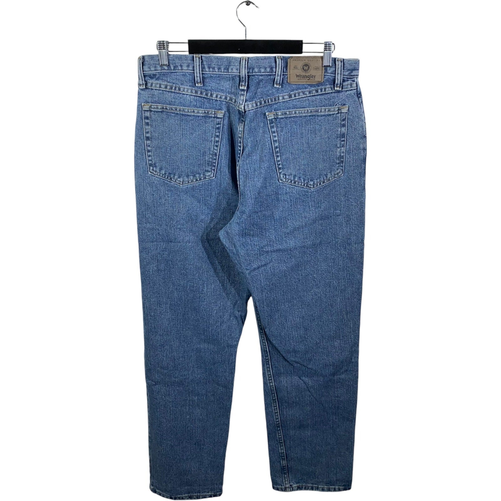 Collection of Wrangler Denim Relaxed Fit Jeans 36x34 in a gallery layout