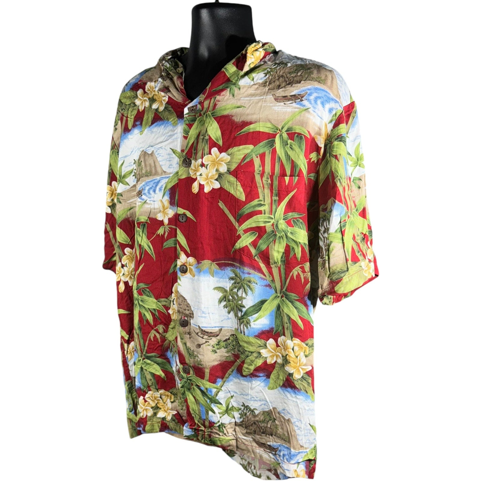 Collection of Floral Hawaiian Short Sleeve Button Up in a gallery layout