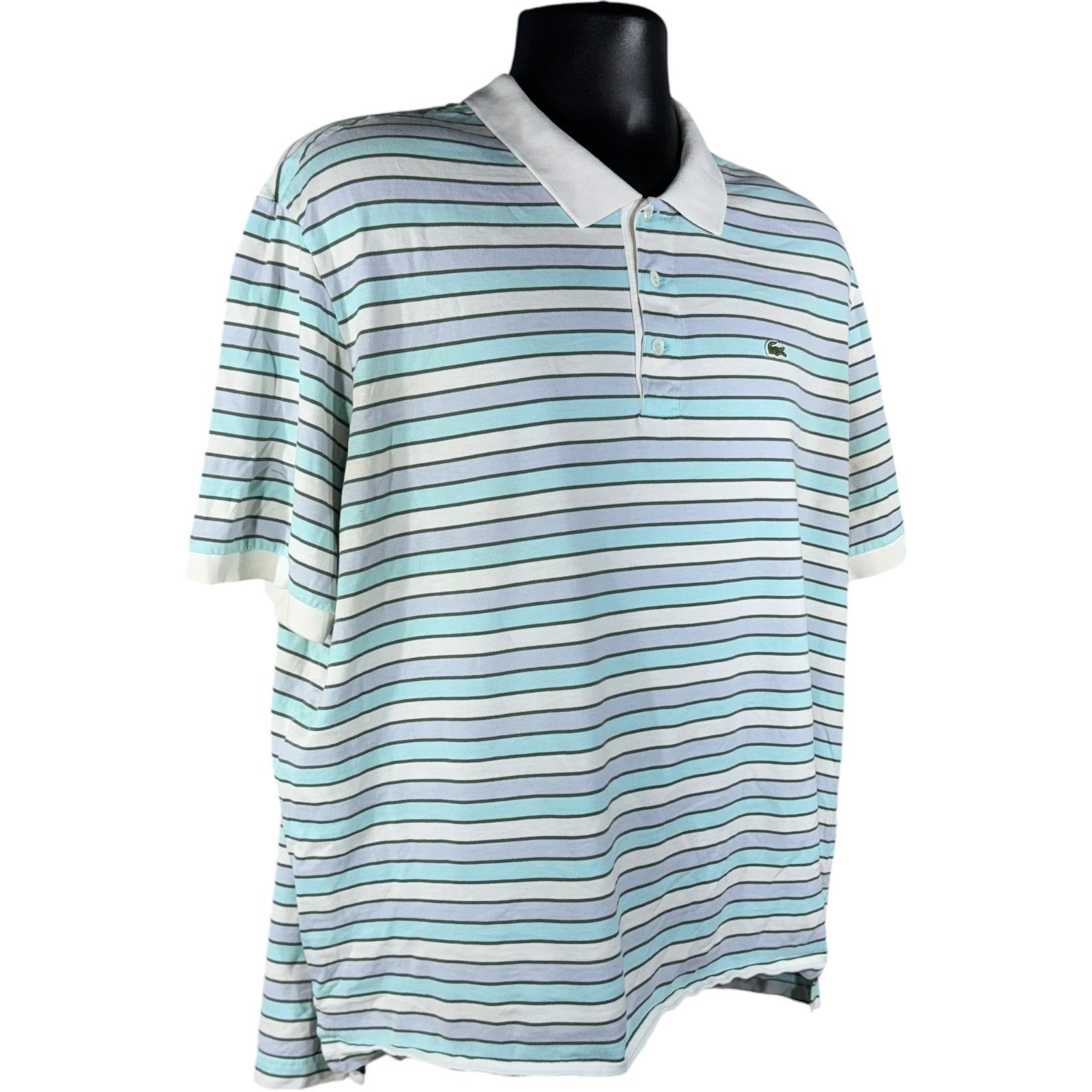 Collection of Lacoste Striped Short Sleeve Polo in a gallery layout