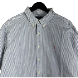 Collection of Ralph Lauren Classic Fit Short Sleeve Stripe Button Down in a gallery layout