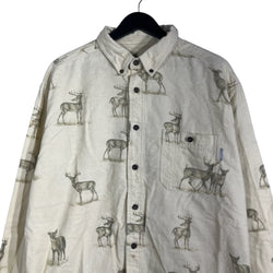 Collection of Woolrich Deer All Over Pattern Long Sleeve Flannel in a gallery layout