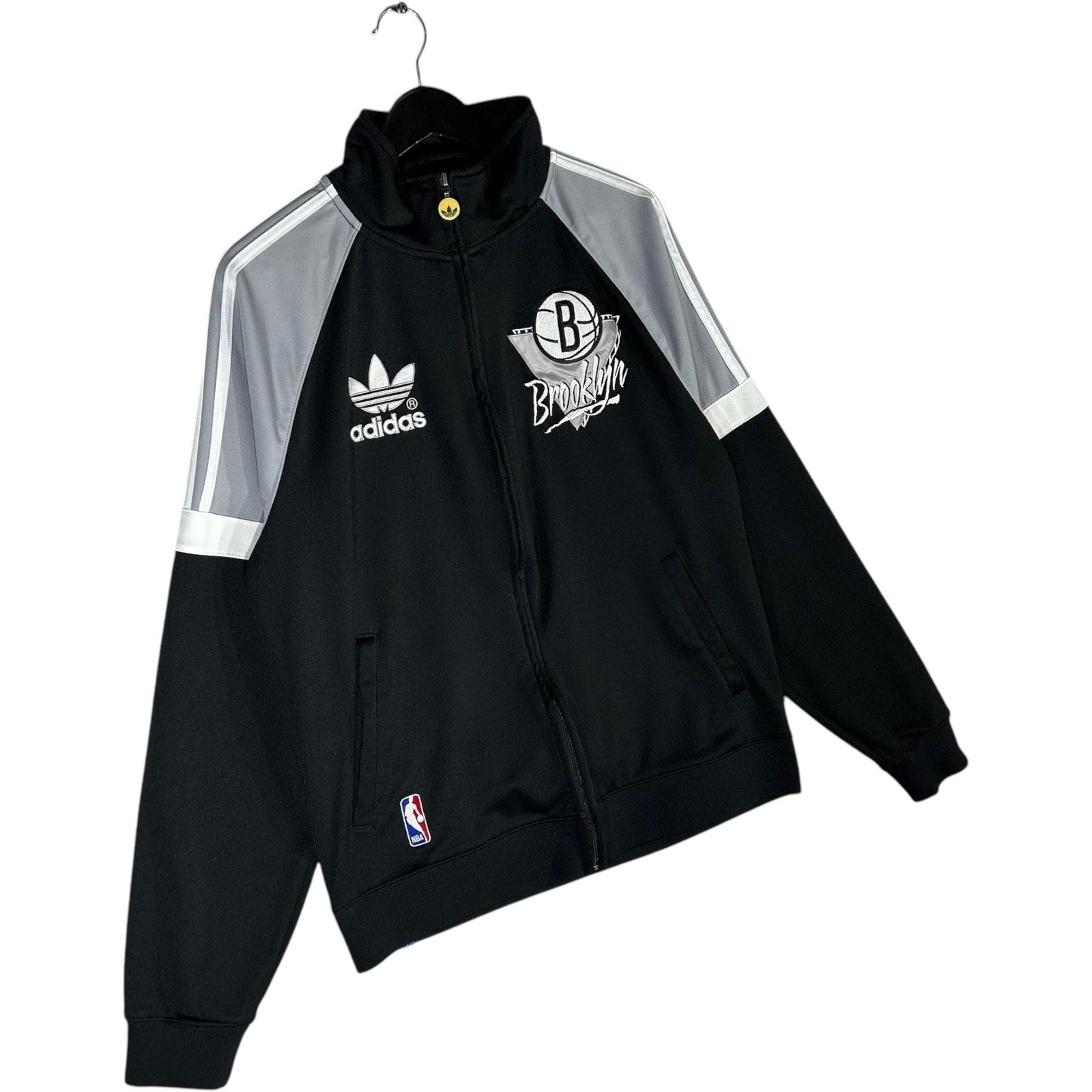 Collection of Adidas Brooklyn Nets Full Zip NBA Light Jacket in a gallery layout