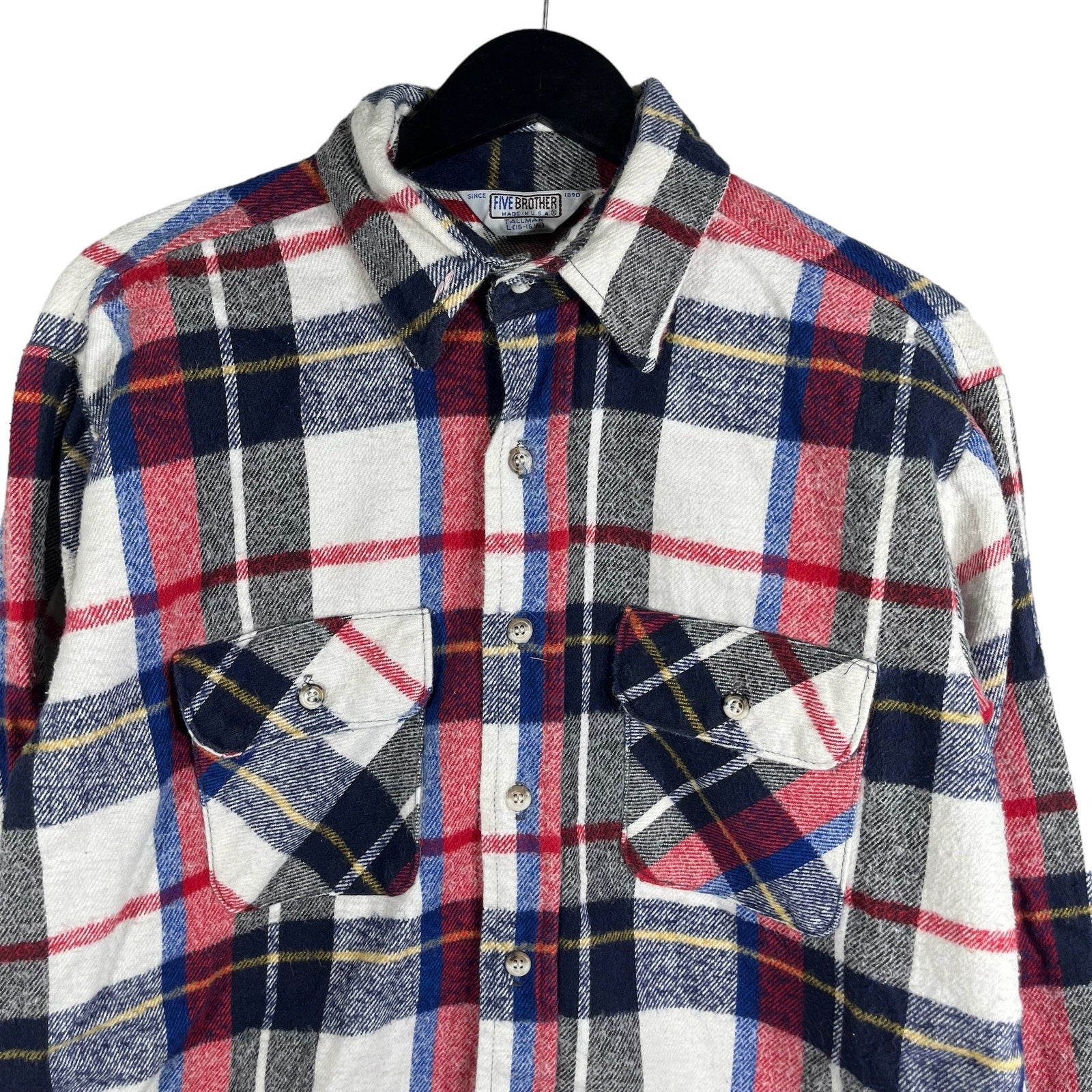 Collection of Vintage Five Brother Plaid Flannel in a gallery layout