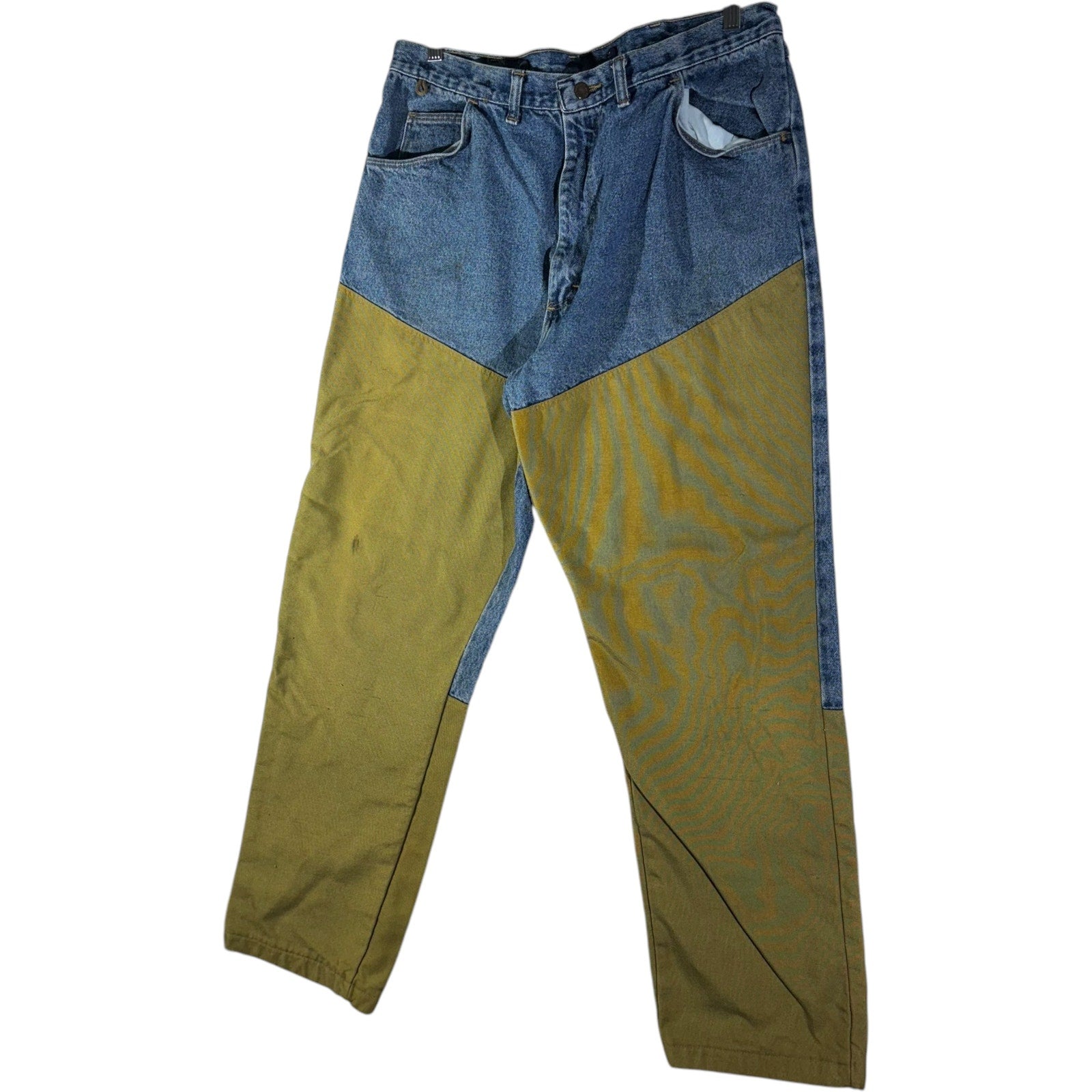 Collection of Vintage Wrangler Duck Hunting Denim Straight Leg Jeans 34x29 in a gallery layout