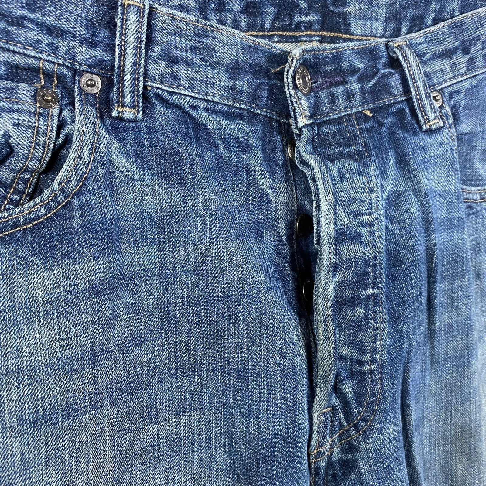 Collection of Levis 501 Zip Fly Straight Leg Denim Pants in a gallery layout