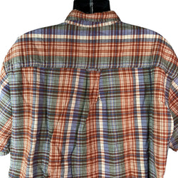 Collection of Woolrich Plaid Short Sleeve Button Down in a gallery layout