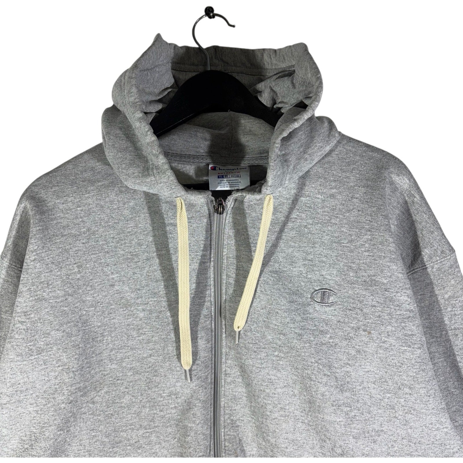 Collection of Champion Embroidered Logo Full Zip Tonal Hoodie in a gallery layout