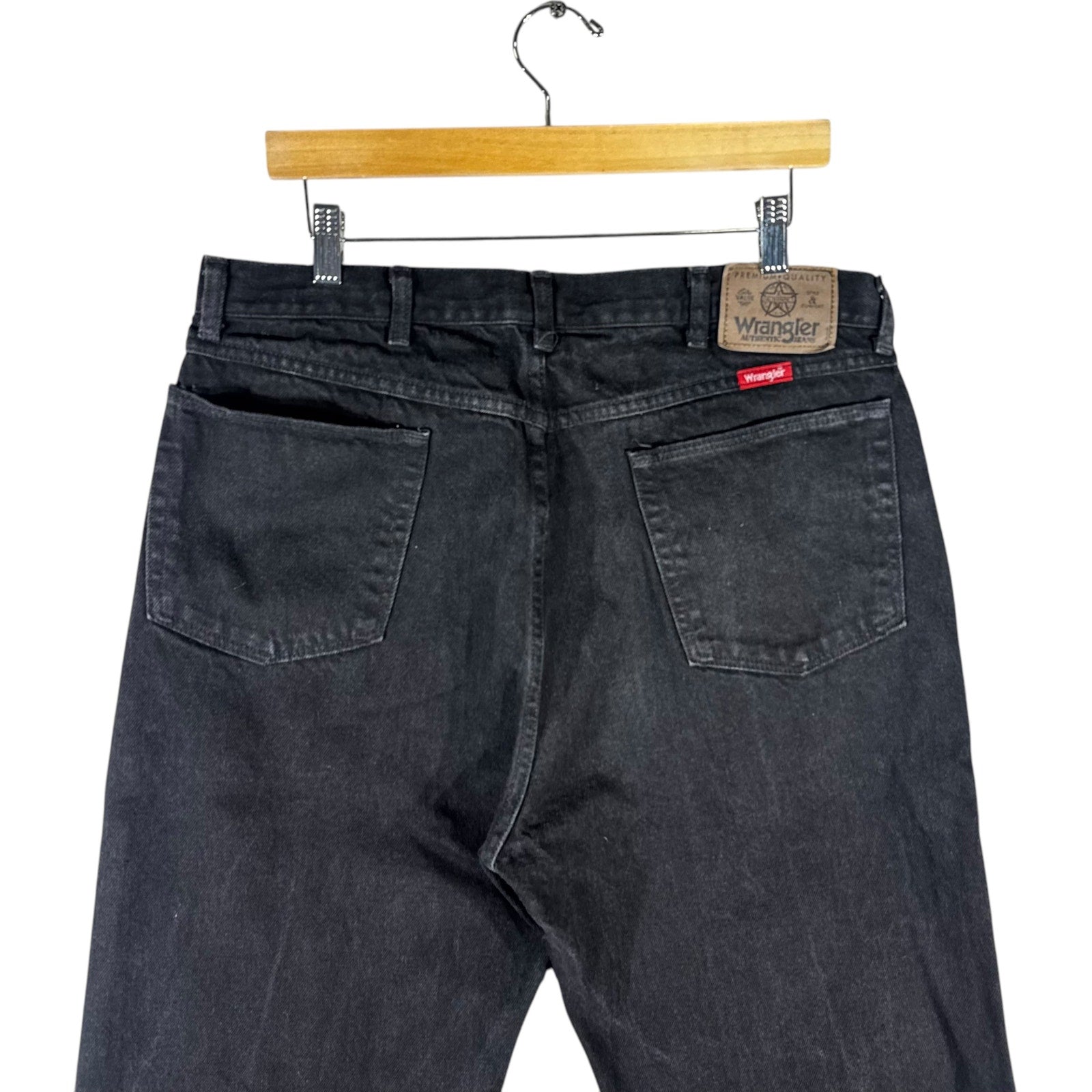 Collection of Vintage Wrangler Straight Leg Denim Jeans 38x34 in a gallery layout