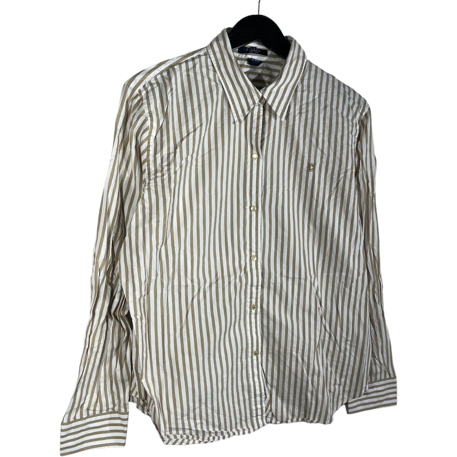 Collection of Chaps Striped Long Sleeve Button Down in a gallery layout