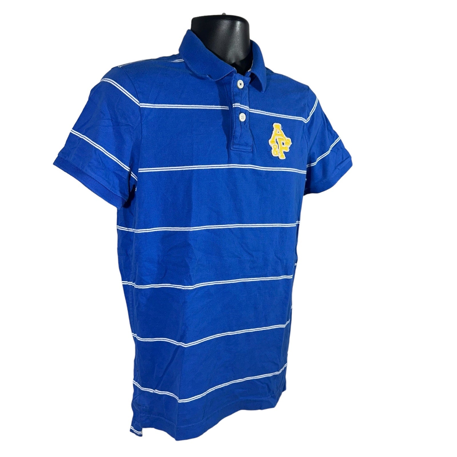 Collection of Abercrombie & Fitch Striped Muscle Fit Polo in a gallery layout