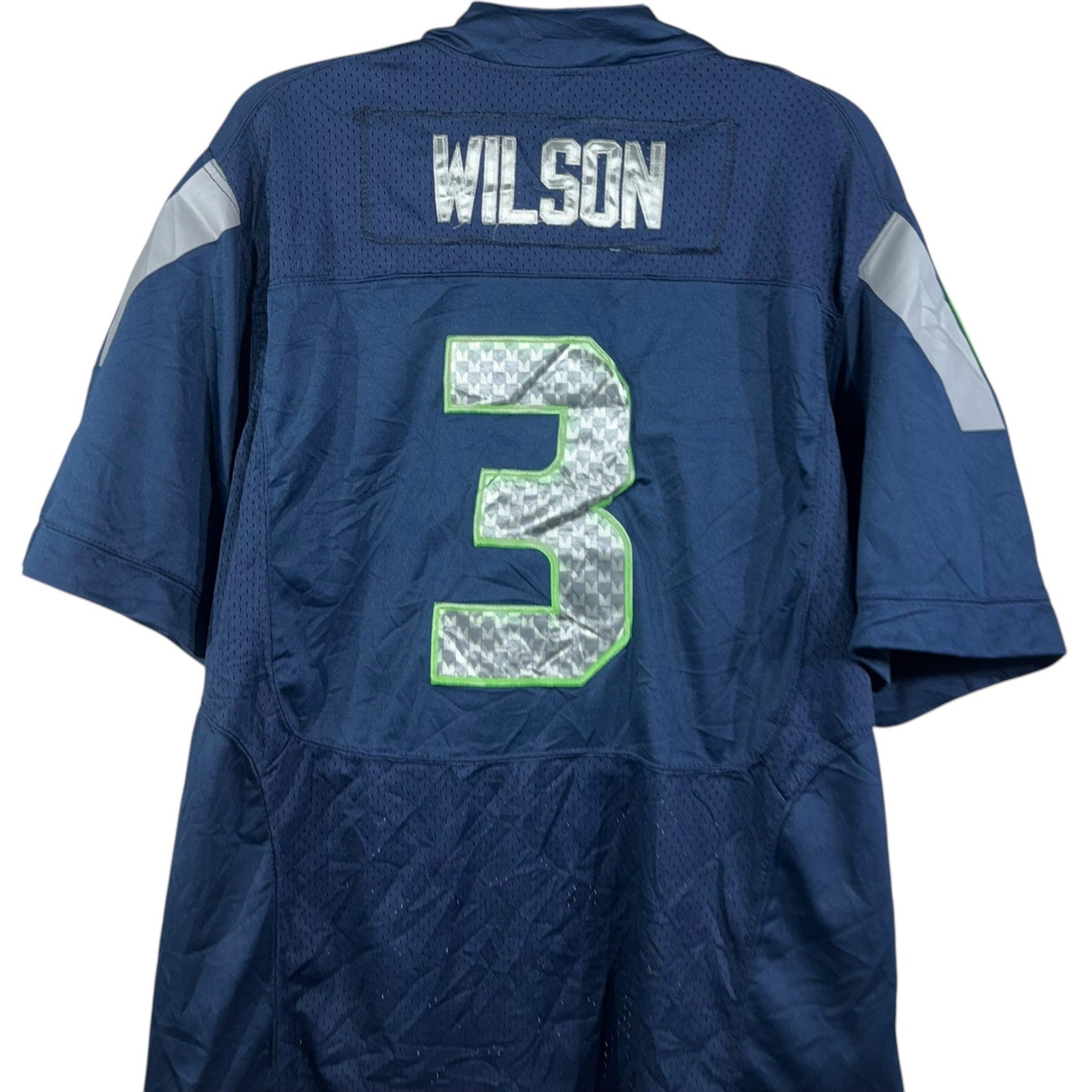 Collection of Nike Seattle Seahawks #3 Russell Wilson NFL Jersey in a gallery layout