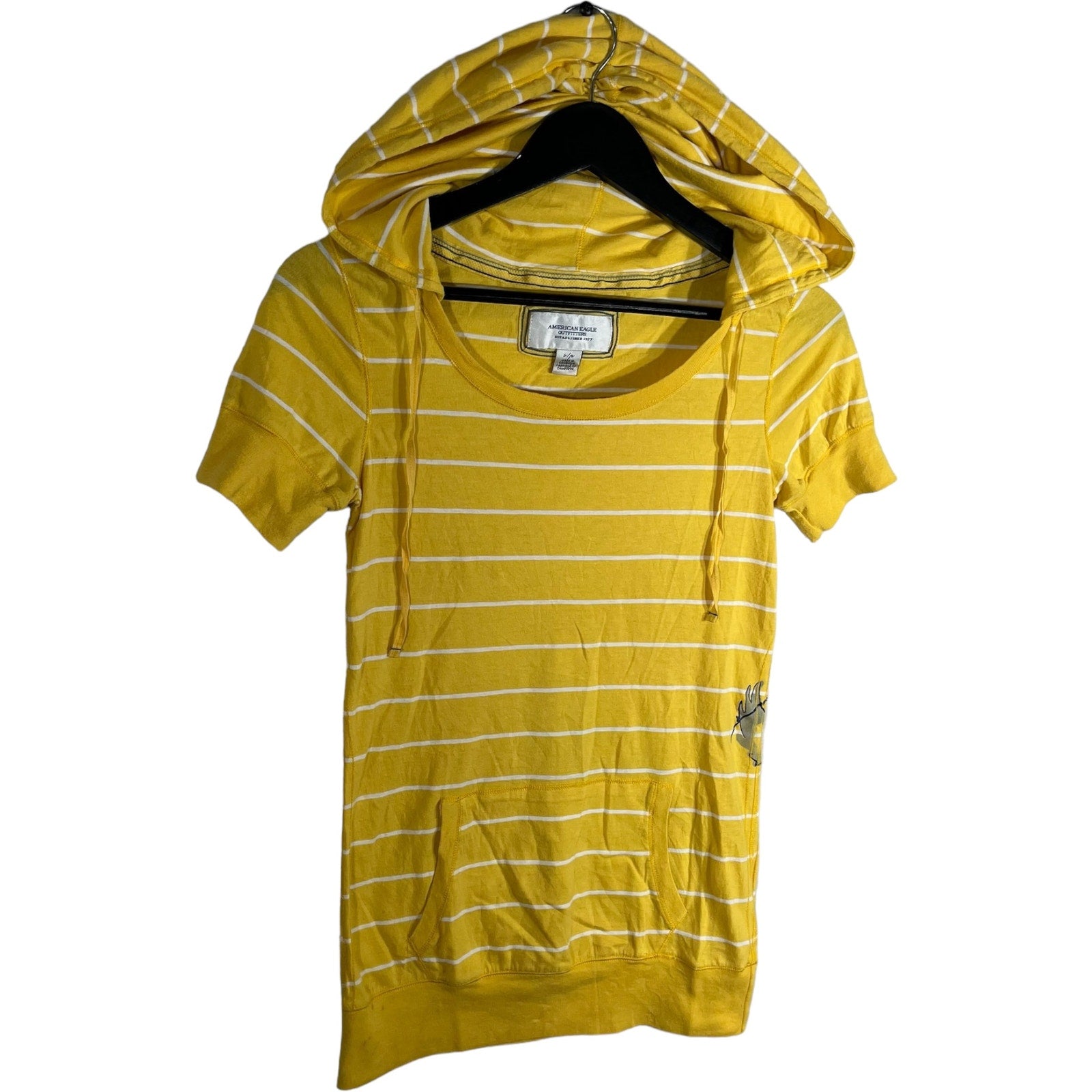 Collection of American Eagle Short Sleeve Hooded Tee in a gallery layout