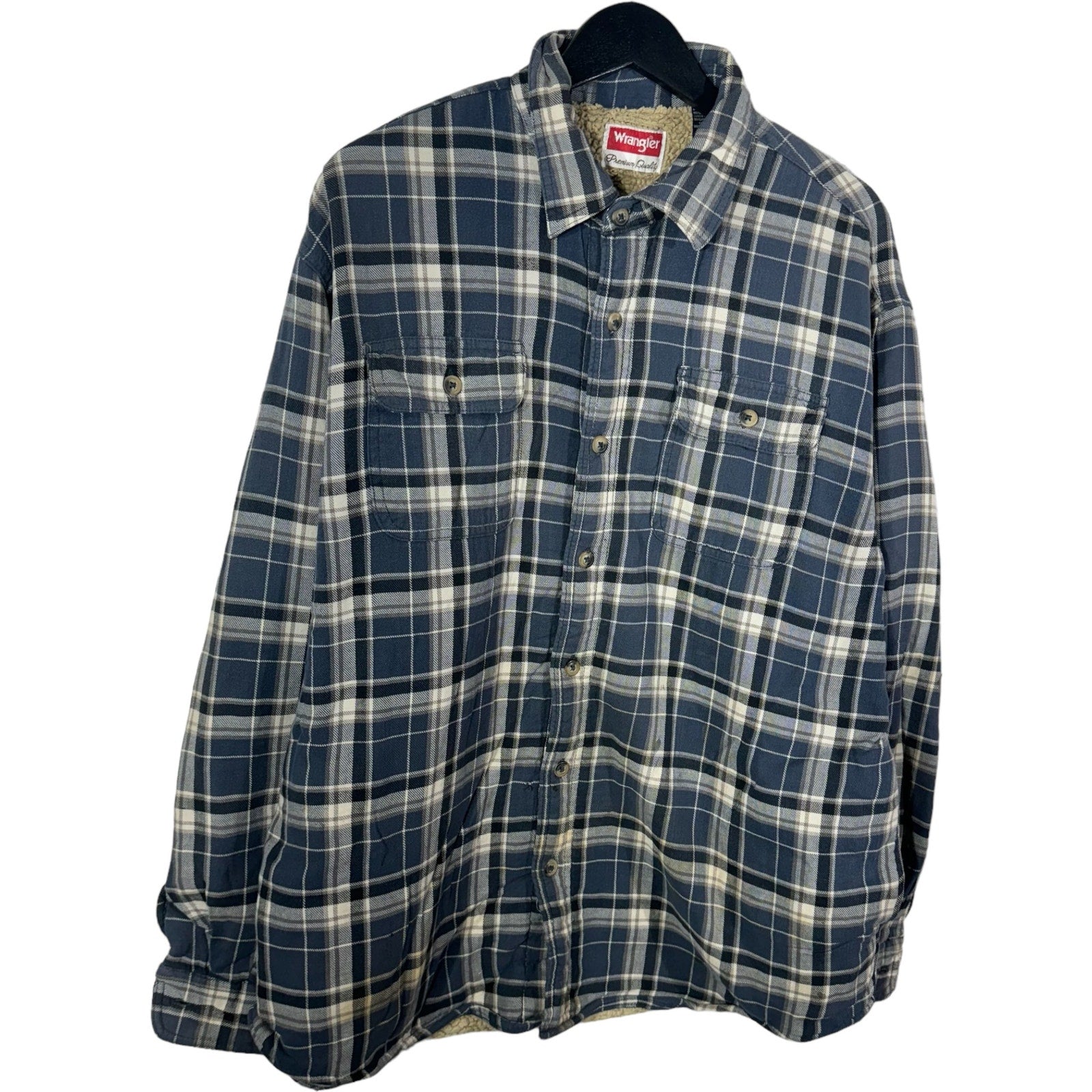 Collection of Wrangler Button Up Plaid Flannel in a gallery layout