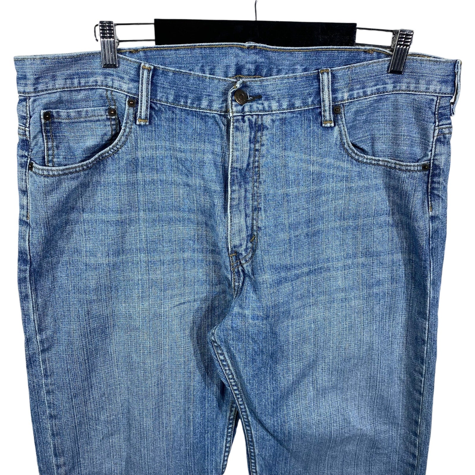 Collection of Levi's 569 Denim Straight Leg Jeans 38x30 in a gallery layout