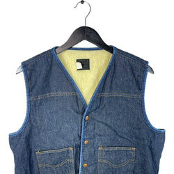 Collection of Vintage Roebucks Sherpa Lined Denim Vest in a gallery layout