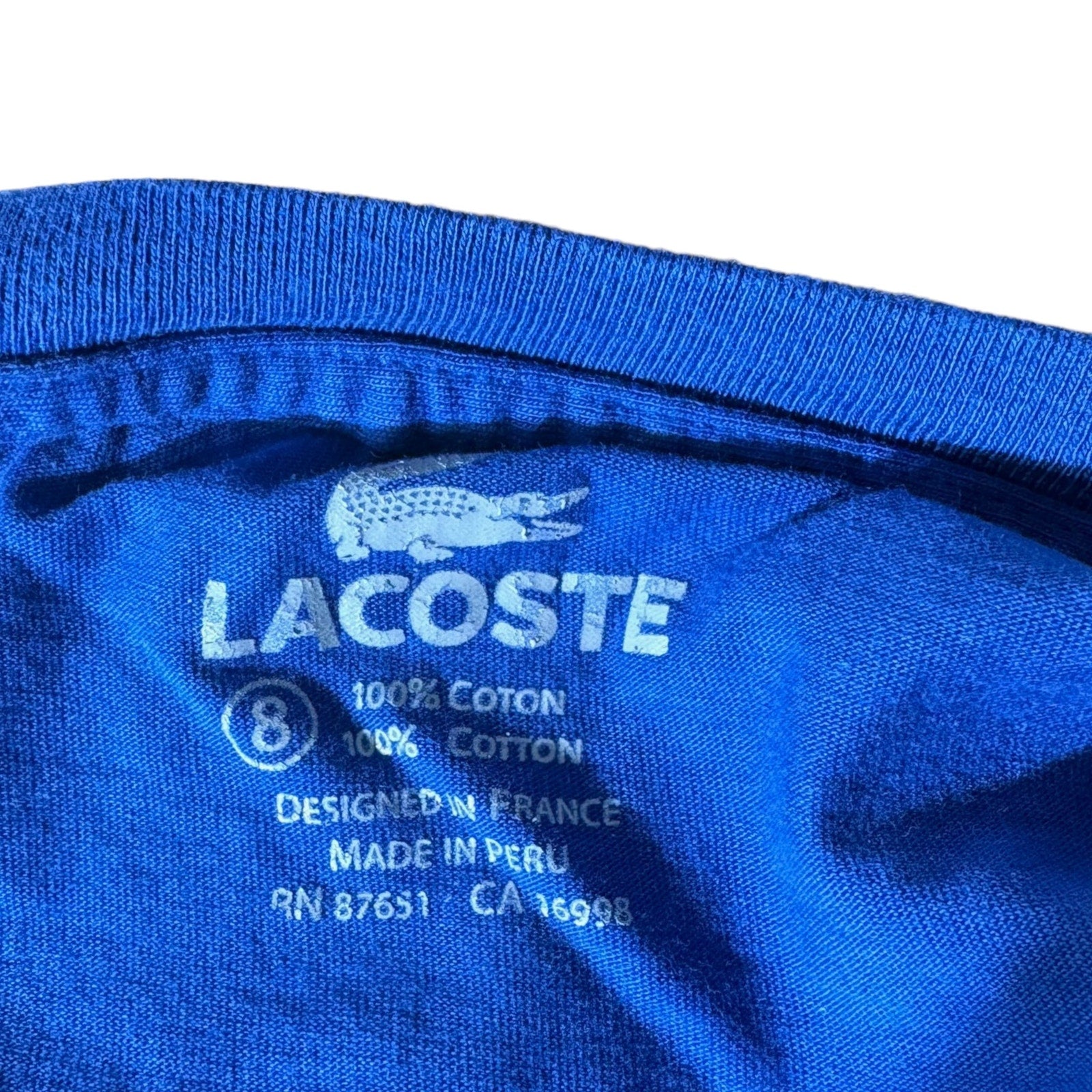 Collection of Lacoste Embroidered Logo Tee in a gallery layout