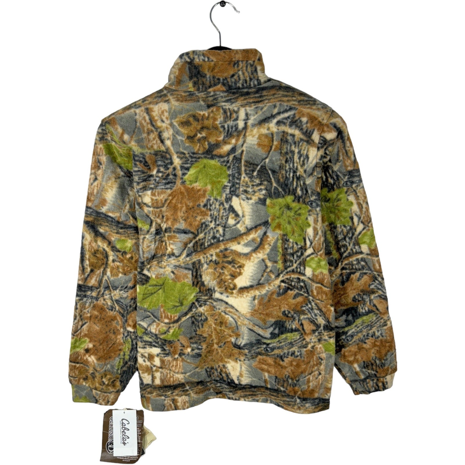 Collection of NWT Cabelas Full Zip Tree Camo Fleece Jacket in a gallery layout