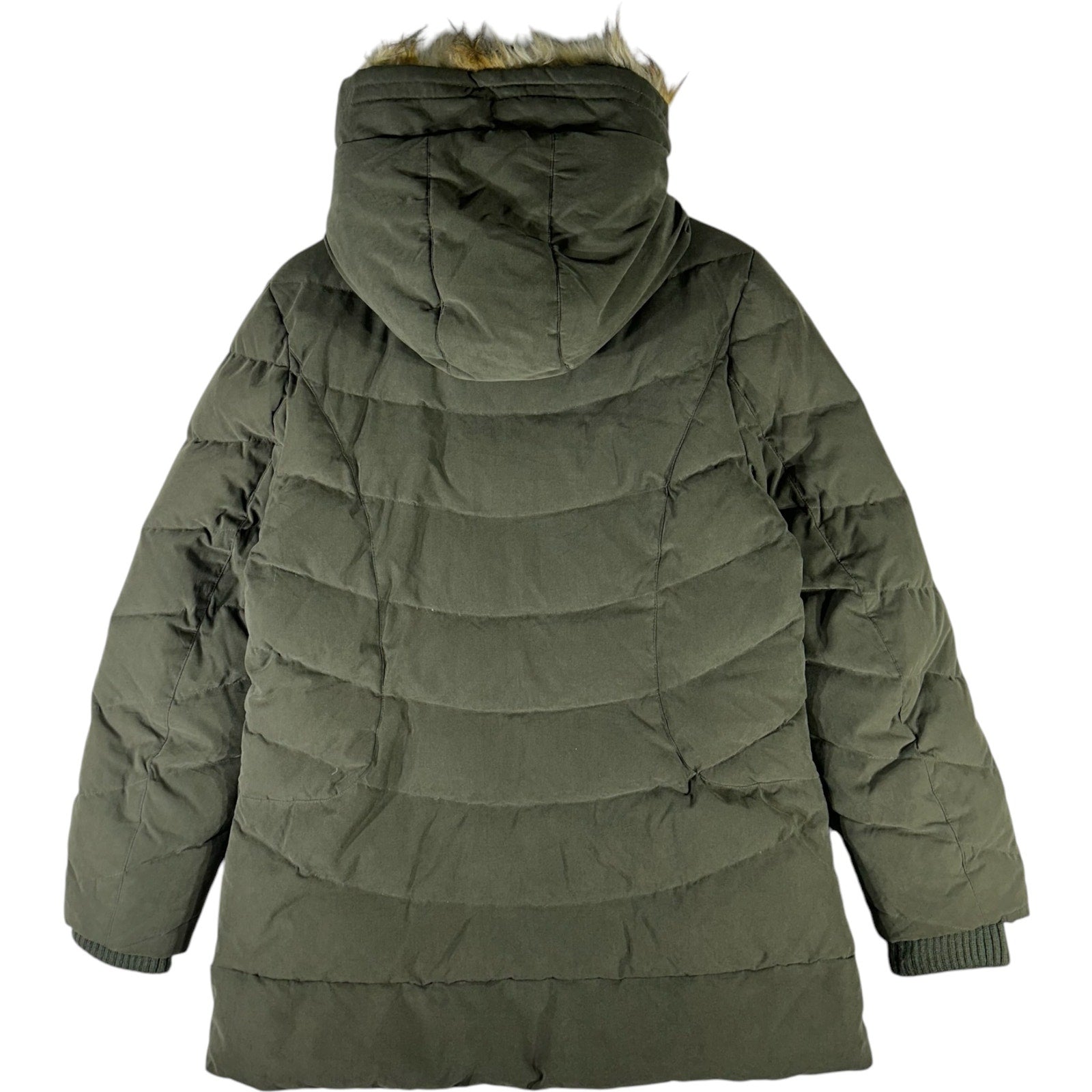 Collection of Women's DKNY Fur Hood Full Zip Puffer Jacket in a gallery layout
