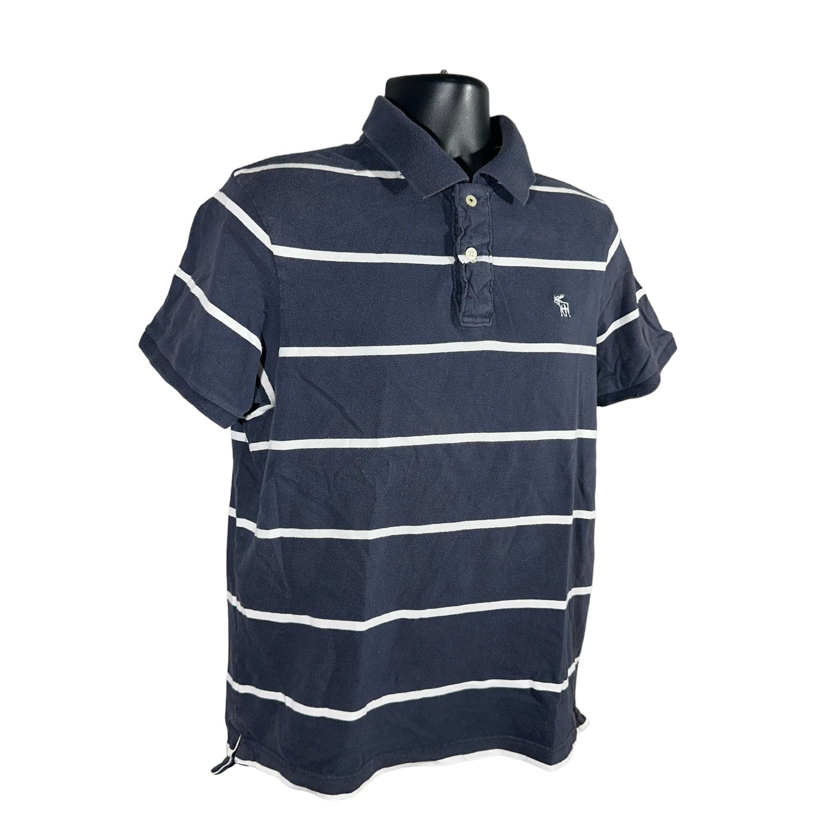 Collection of Abercrombie & Fitch Striped Muscle Polo in a gallery layout